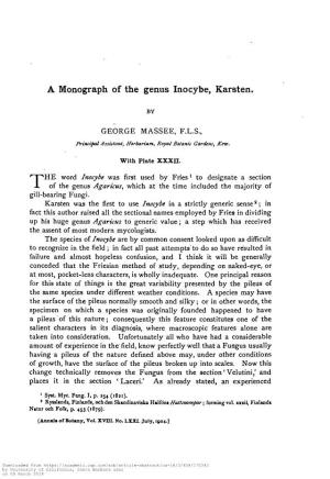 A Monograph of the Genus Inocybe, Karsten