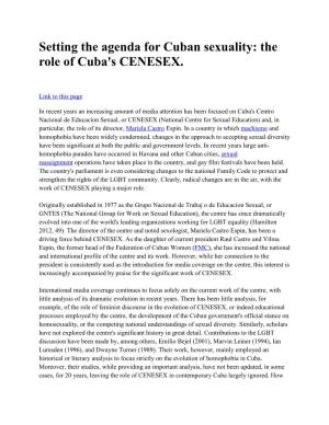 The Role of Cuba's CENESEX