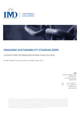 Engaging Sustainability Stakeholders