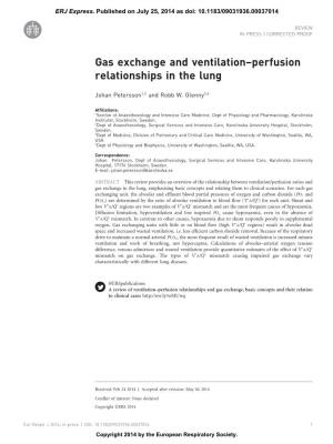 Gas Exchange and Ventilation–Perfusion Relationships in the Lung