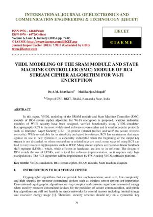 (SMC) MODULE of RC4 STREAM CIPHER ALGORITHM for Wi-Fi ENCRYPTION