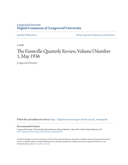 The Farmville Quarterly Review, Volume L Number 1, May 1936