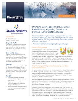 Orangina Schweppes Improves Email Reliability by Migrating from Lotus Domino to Microsoft Exchange