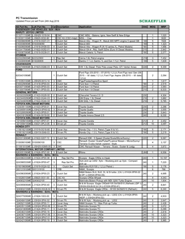 PC Transmission Updated Price List Wef from 24Th Aug 2018