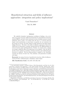 Hypothetical Extraction and Fields of Influence Approaches: Integration