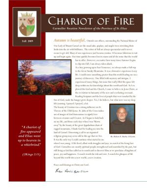 CHARIOT of FIRE Carmelite Vocation Newsletter of the Province of St