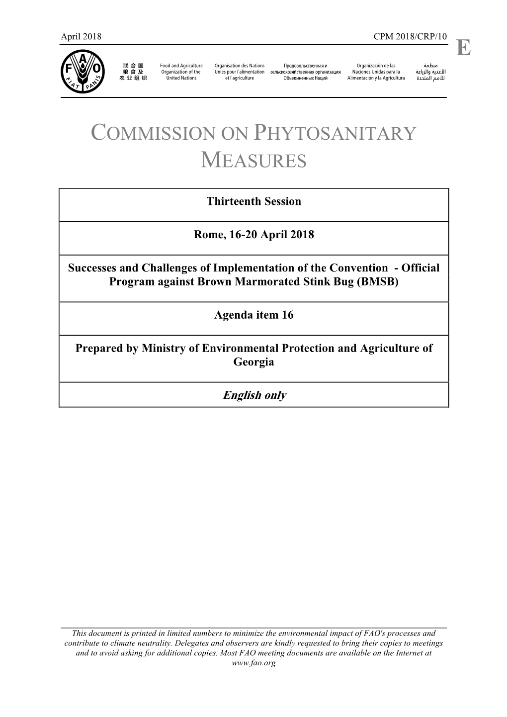 Commission on Phytosanitary Measures