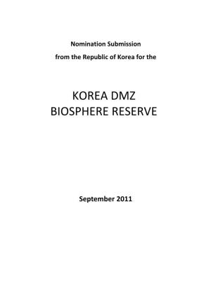 Korea DMZ Biosphere Reserve Nomination