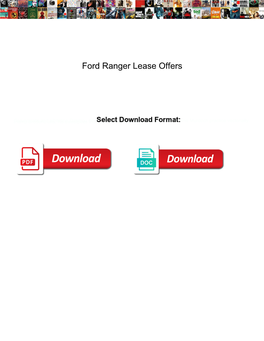 Ford Ranger Lease Offers