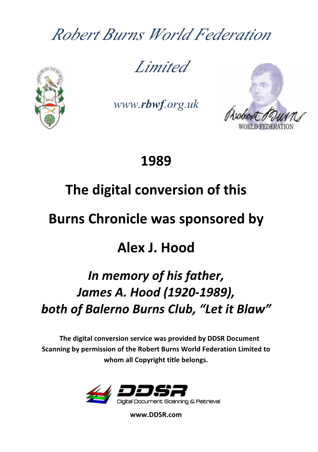 Burns Chronicle 1989