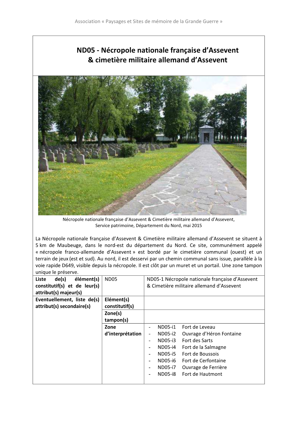 ND05 - Nécropole Nationale Française D’Assevent & Cimetière Militaire Allemand D’Assevent