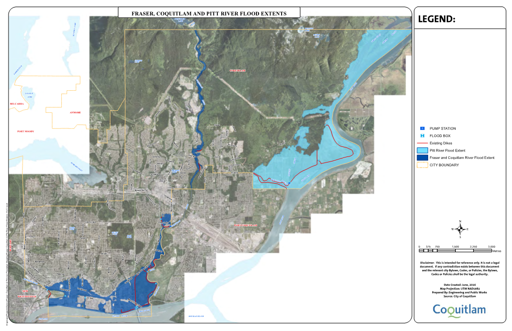 Fraser, Coquitlam and Pitt River Flood Extents Coquitlam Lake Legend: Dam