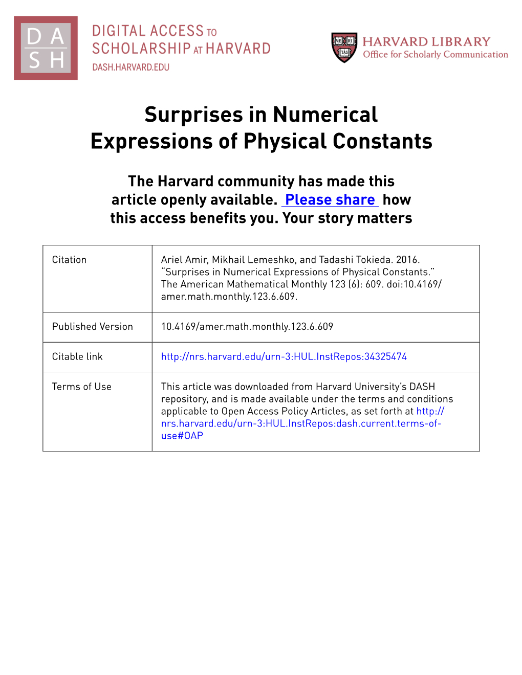 Surprises in Numerical Expressions of Physical Constants