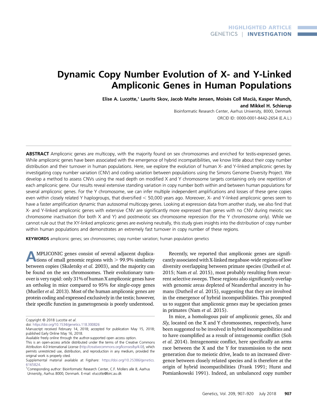 And Y-Linked Ampliconic Genes in Human Populations