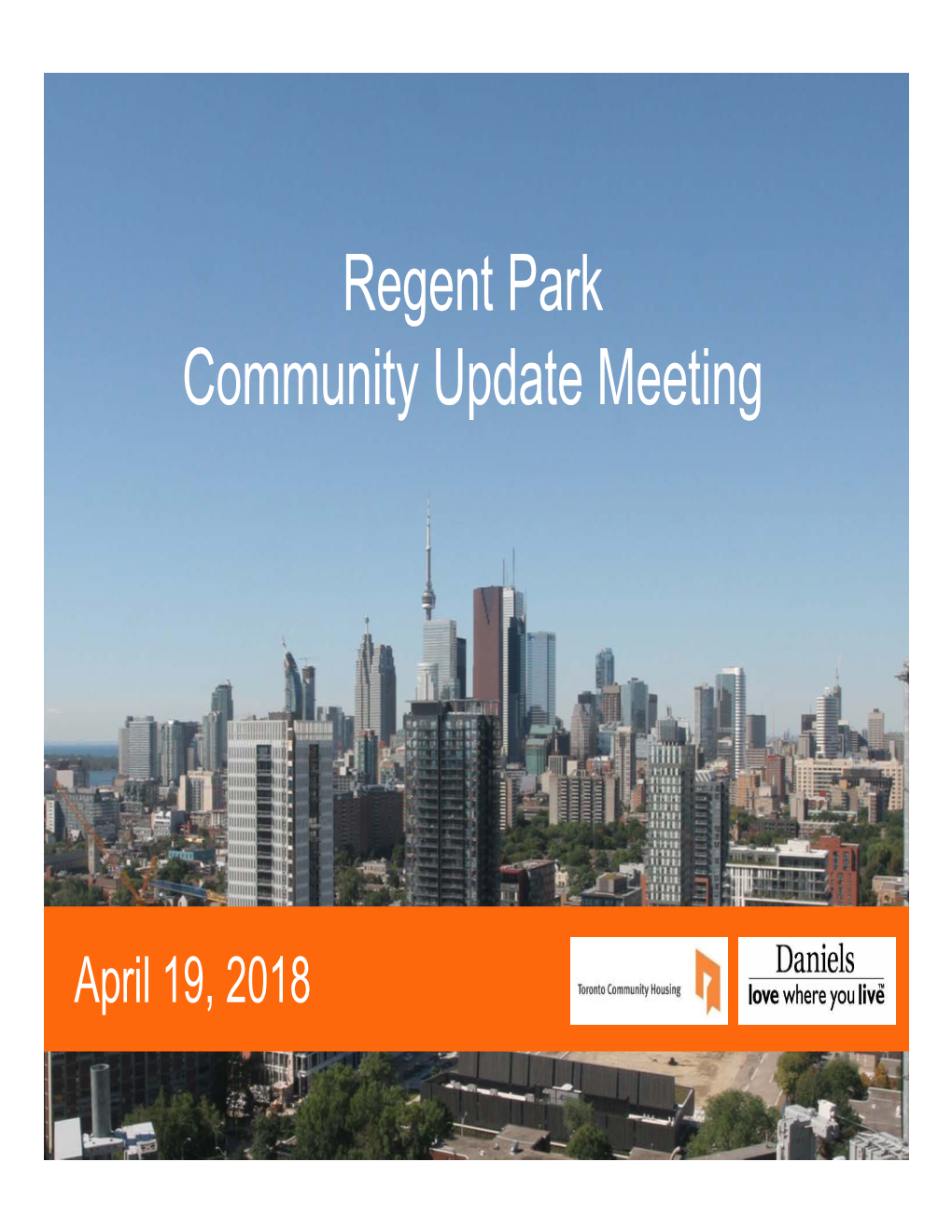 Regent Park Community Update Meeting