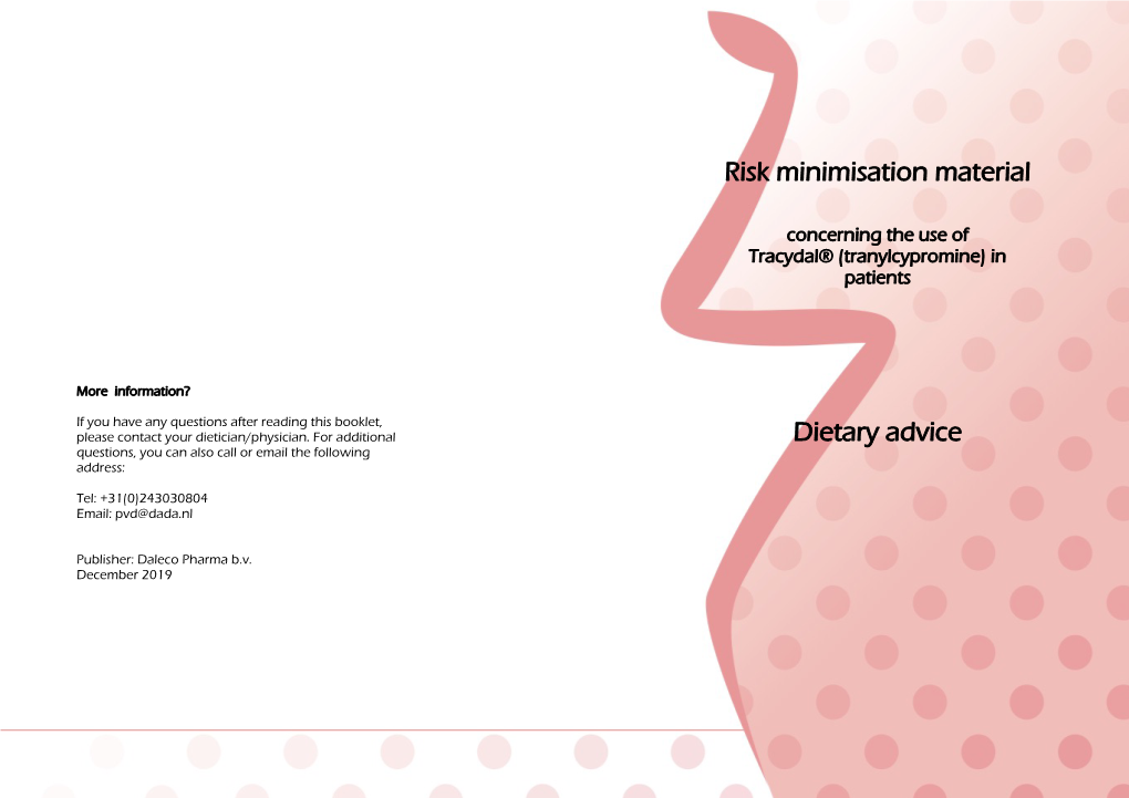 Risk Minimisation Material Dietary Advice