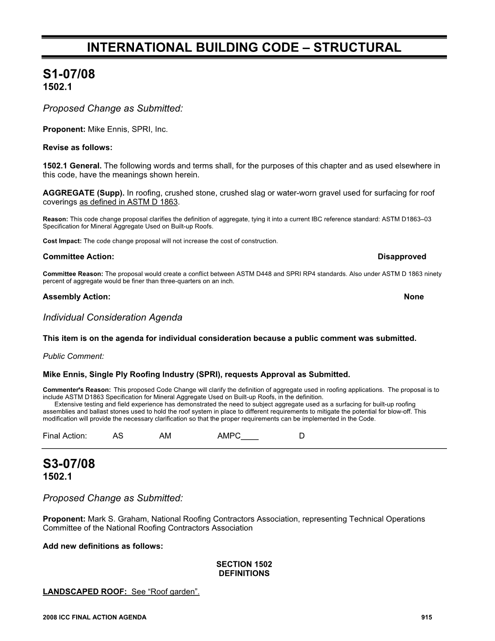 International Building Code – Structural S1-07/08