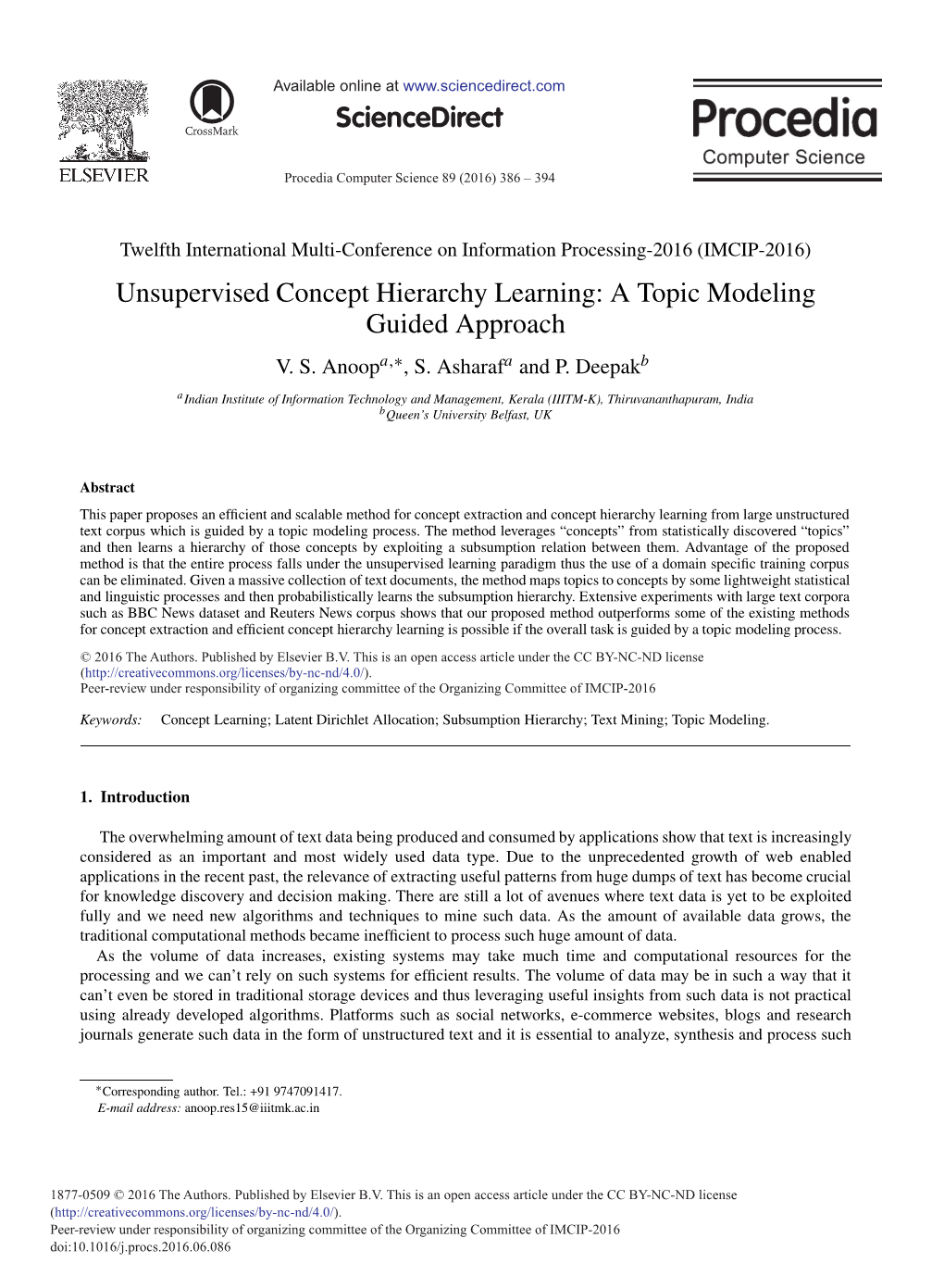 Unsupervised Concept Hierarchy Learning: a Topic Modeling Guided Approach V