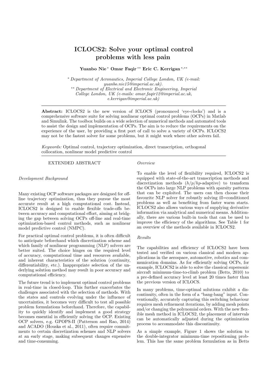 ICLOCS2: Solve Your Optimal Control Problems with Less Pain