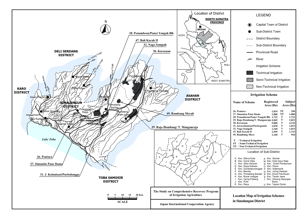 LEGEND N Irrigation Scheme Location Map of Irrigation Schemes