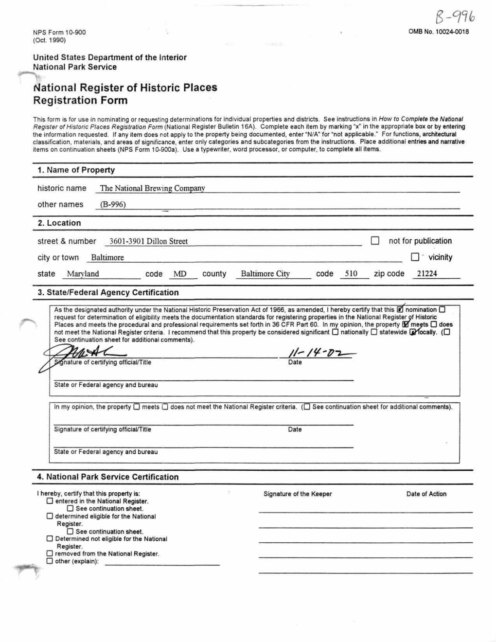 National Register of Historic Places Continuation Sheet