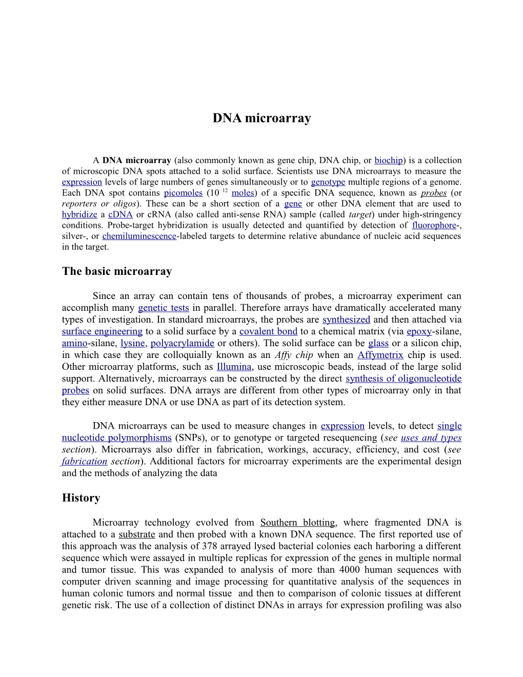 The Basic Microarray