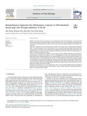 Betamethasone Suppresses the Inflammatory Response in LPS