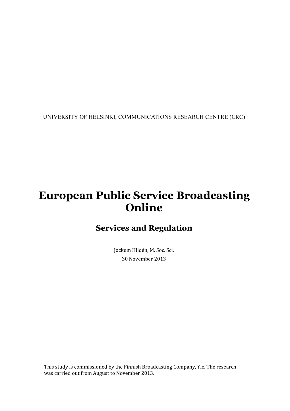European Public Service Broadcasting Online