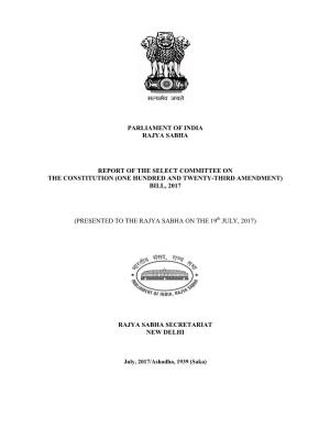 Parliament of India Rajya Sabha Report of the Select