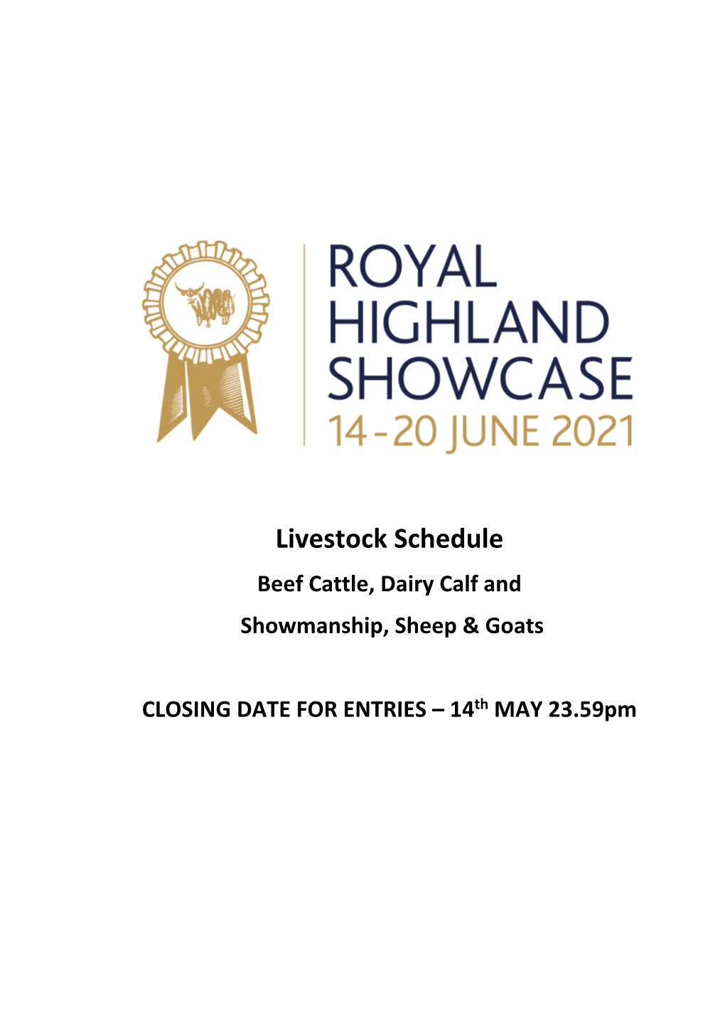 Livestock Schedule Beef Cattle, Dairy Calf and Showmanship, Sheep & Goats