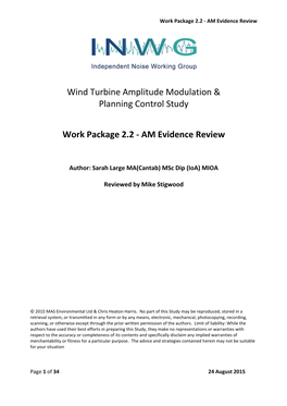 Wind Turbine Amplitude Modulation & Planning Control Study Work