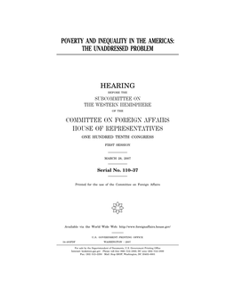 Poverty and Inequality in the Americas: the Unaddressed Problem