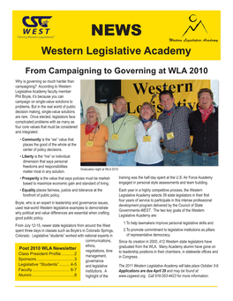 Western Legislative Academy Western Legislative Academy