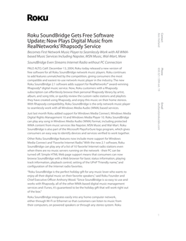 Roku Soundbridge Gets Free Software Update; Now Plays Digital