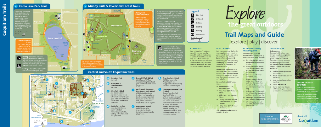 Trail Maps and Guide Chilko and Jogging Within a Forested Natural Como Lake Park Waterline Trail 1.3 Km 530 M Setting