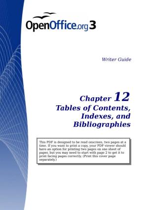Chapter 12 Tables of Contents, Indexes, and Bibliographies