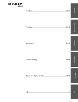 2020 Therma-Tru Site Manual