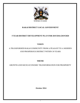 Rakai Development Plan 2015-16 to 2019-20
