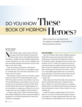 DO YOU Knowthese BOOK of Mormonheroes?