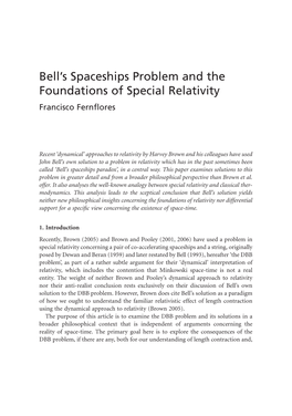 Bell's Spaceships Problem and the Foundations of Special Relativity