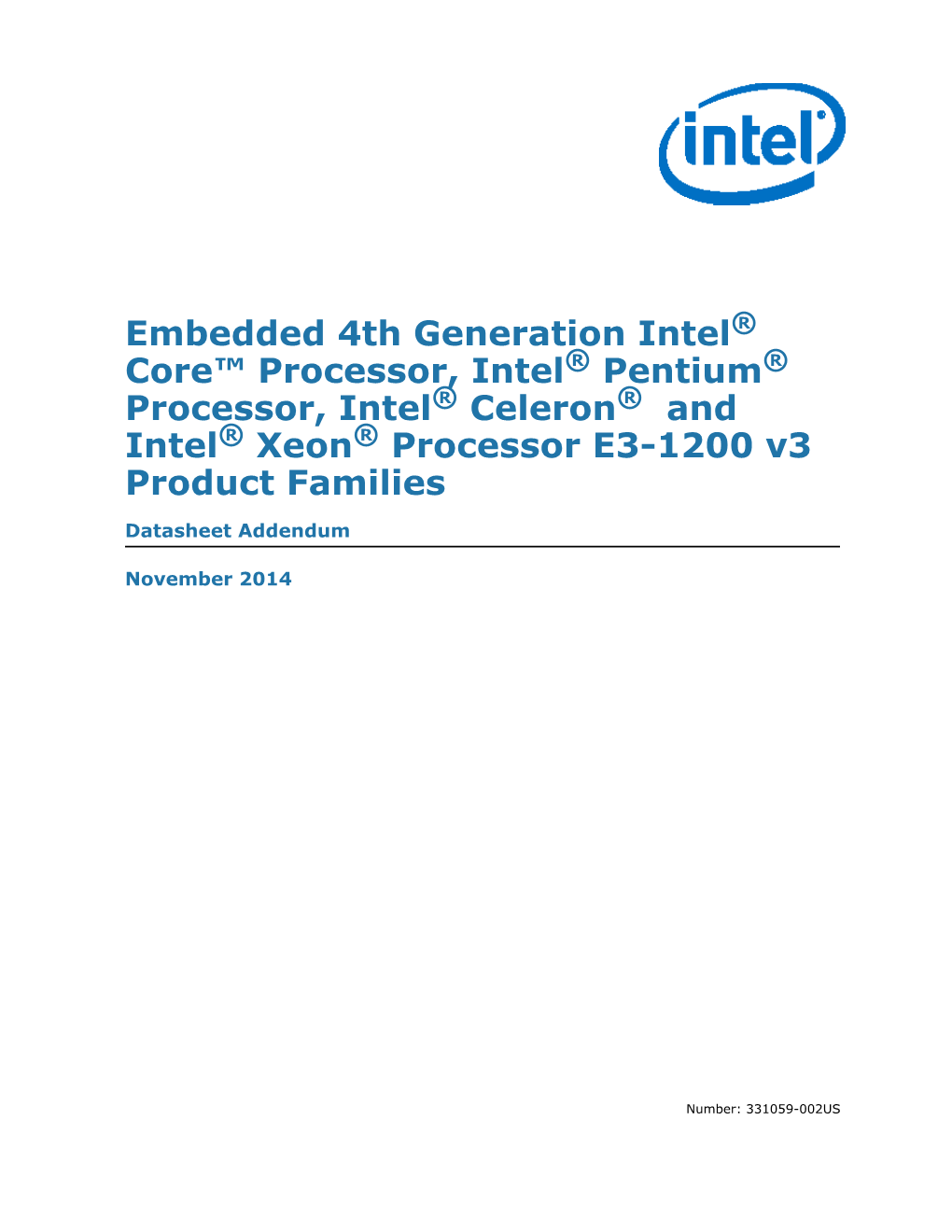 Embedded 4Th Generation Intel Core™ Processor, Intel Pentium