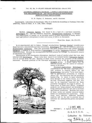 Adansonia Digitata (Baobab), a Newly Discovered Host for Meloidogyne Sp