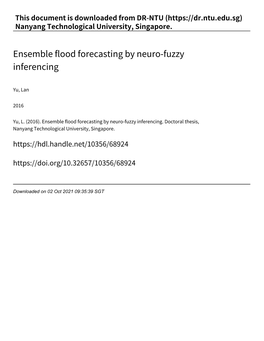 Ensemble Flood Forecasting by Neuro‑Fuzzy Inferencing