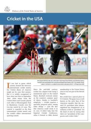 Cricket in the USA by Brian Murgatroyd
