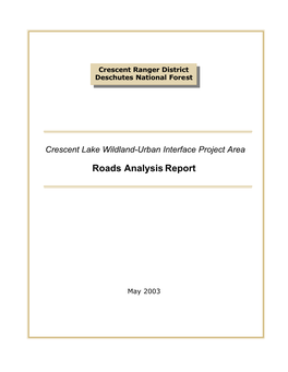 Crescent Lake Area Roads Analysis