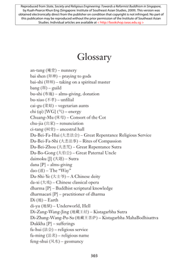 12 SSRE Glossaryc.Indd 303 6/4/09 11:11:43 AM STATE, SOCIETY and RELIGIOUS ENGINEERING: TOWARDS a REFORMIST BUDDHISM in SINGAPORE