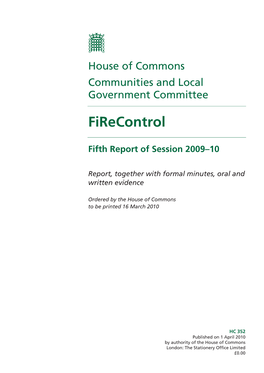 Report (Firecontrol), Proposed by the Chair, Brought up and Read