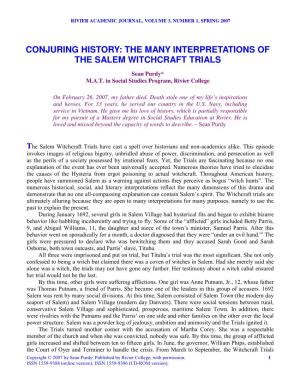 The Many Interpretations of the Salem Witchcraft Trials
