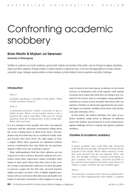 Confronting Academic Snobbery