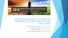 Water Pricing in Spain: Following the Footsteps of Somber Climate Change Projections